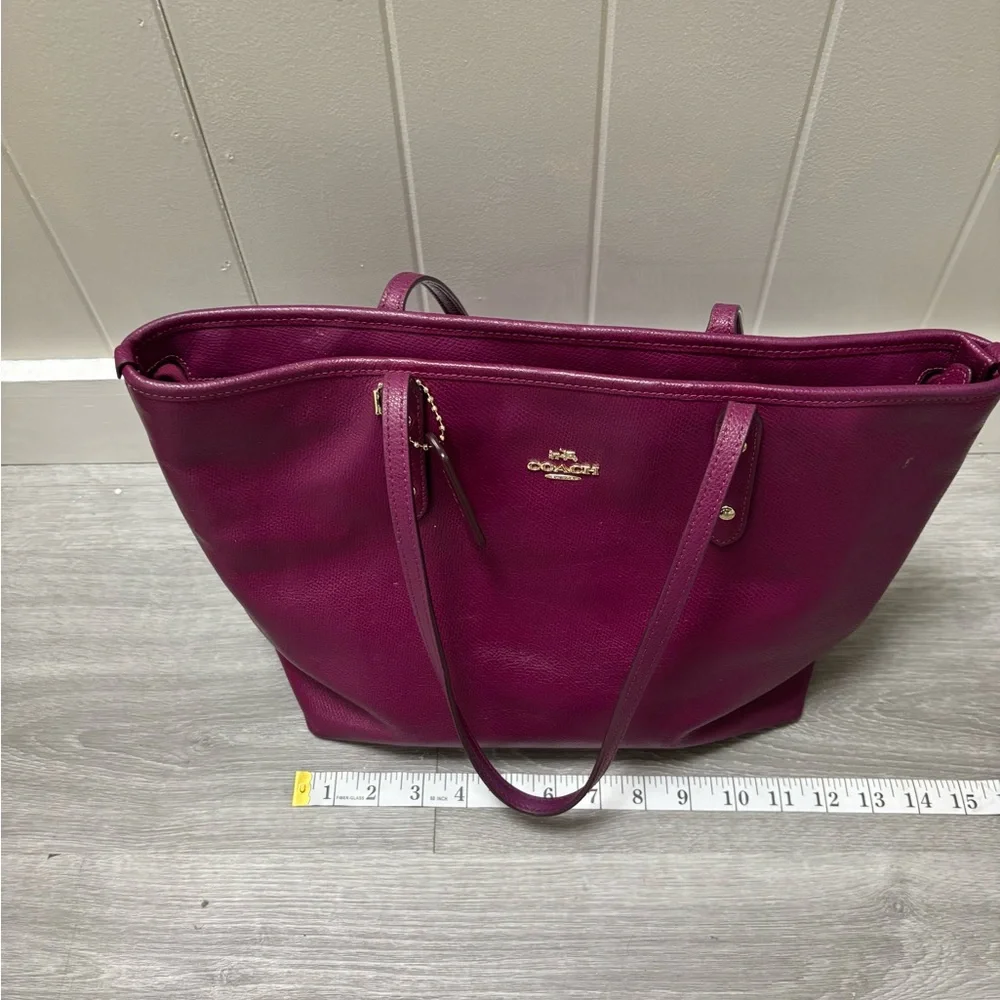 Coach Magenta Leather Tote